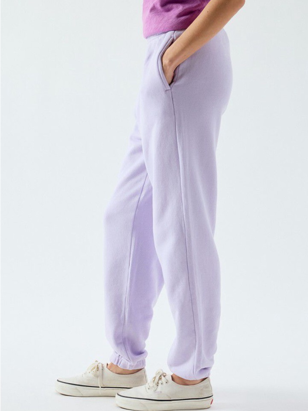Women's Lavender Knit Joggers with Elastic Waist